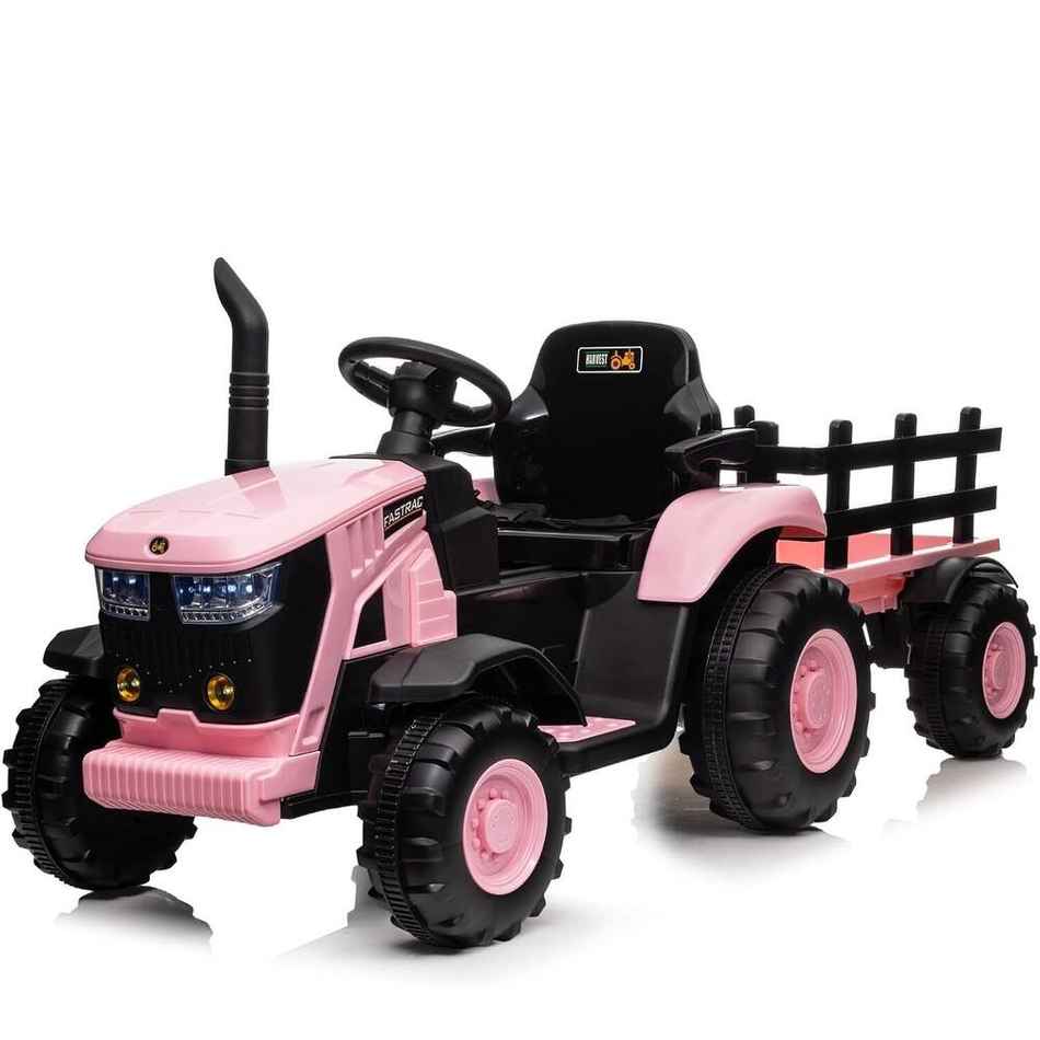 Garvee Ride - P Series: 12V Remote Control Tractor for Kids with 7-LED & Safety Belt - Pink