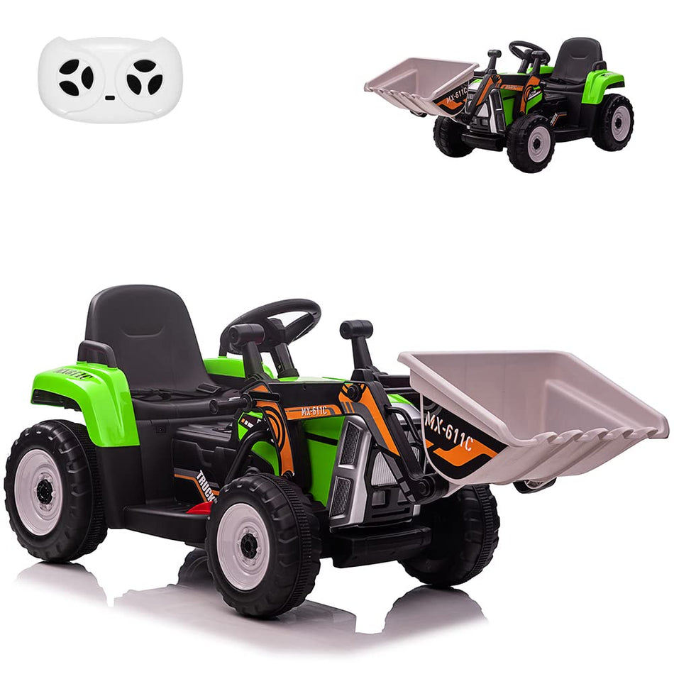 Garvee 12V Kids Ride on Excavator Car + Remote Control + 2+1 Gear Shift + EVA Tires + Music + Bluetooth + ASTM Certified + Indoor/Outdoor Play