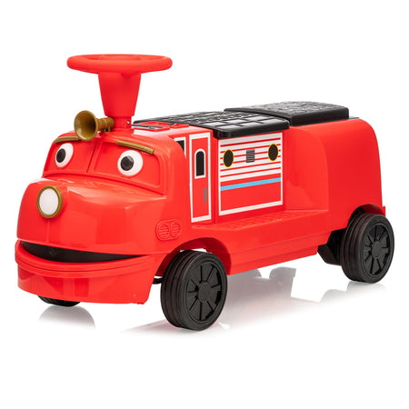 Garvee Licensed By CHUGGINGTON Kids Train 12V Seater Ride On Train Trackless Carriage Red For Toddlers 3+