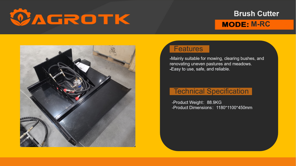 Brush Cutter for AGT Industrial Mini Skid Steer | M-RC