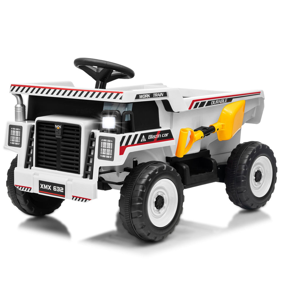 Garvee Ride - P Series: 12V Kids Ride On Dump Truck Electric Car Toy with Remote Control, Auto Dump Bed & Shovel, 12V Battery, LED Lights, Music, for Toddlers Outdoor Play